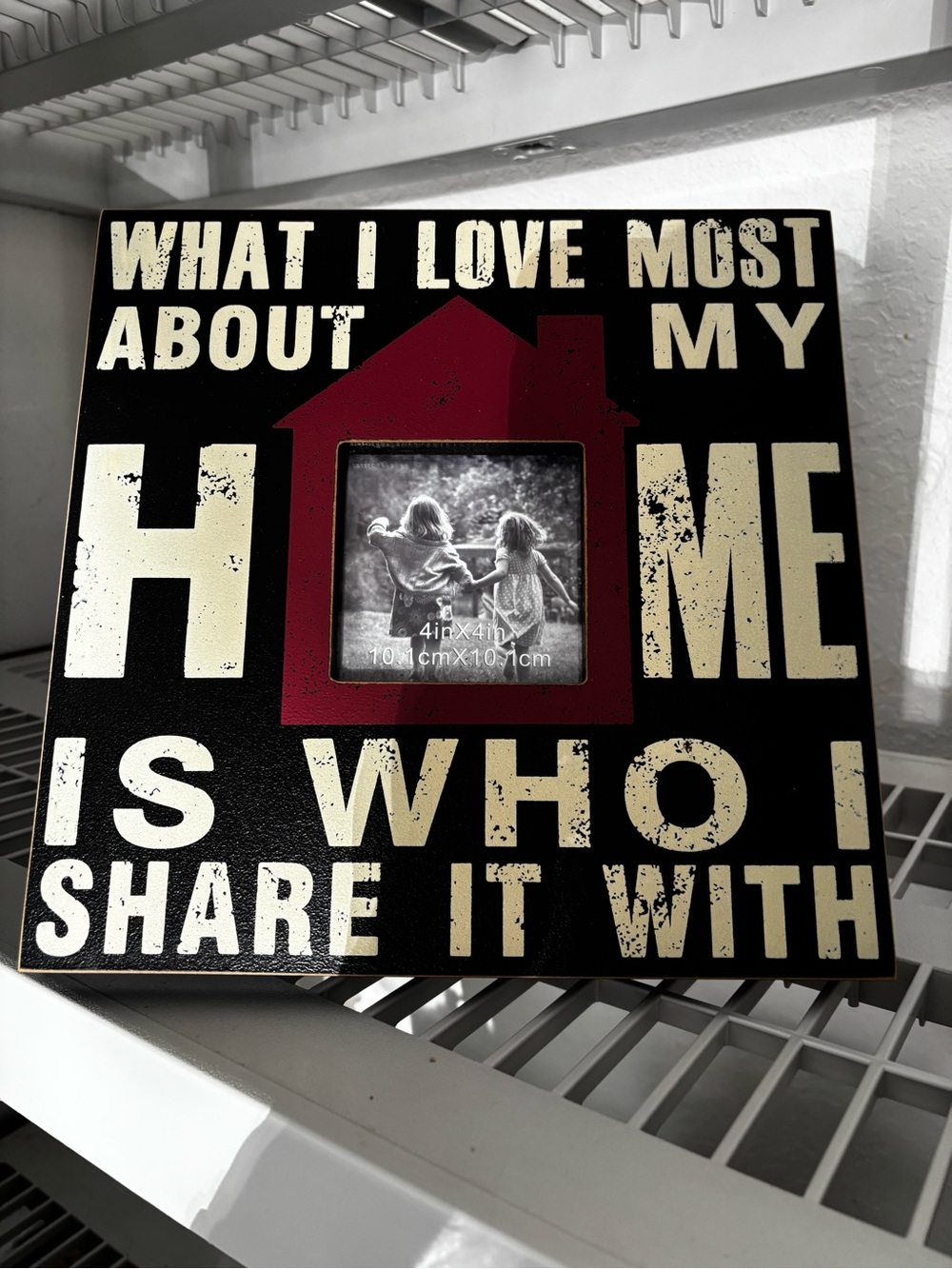 Home Accent Picture Frame - Black and Red "What I Love Most About My Home"